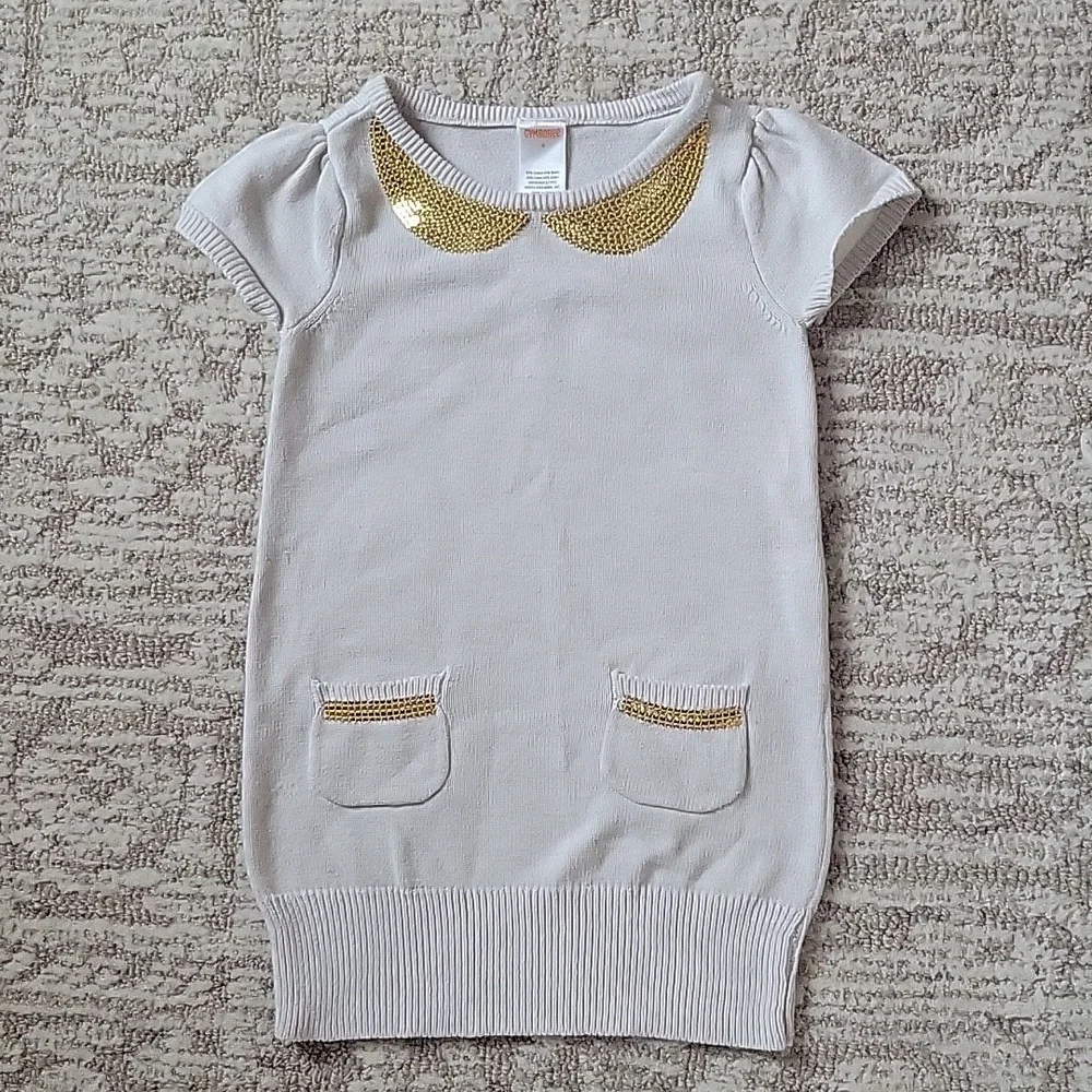 Gymboree 4T Peter Pan Sequin Collar Dress